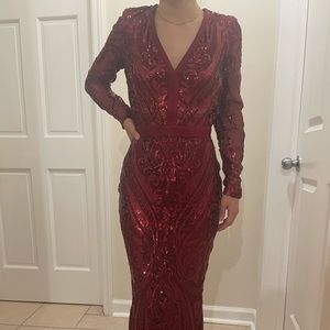 Burgundy body-con  Dress